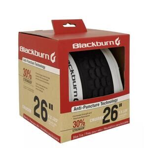 BLACKBURN 26" CRUISER BIKE TIRE, 26 X 2.125 - BLACK/WHITE NEW
